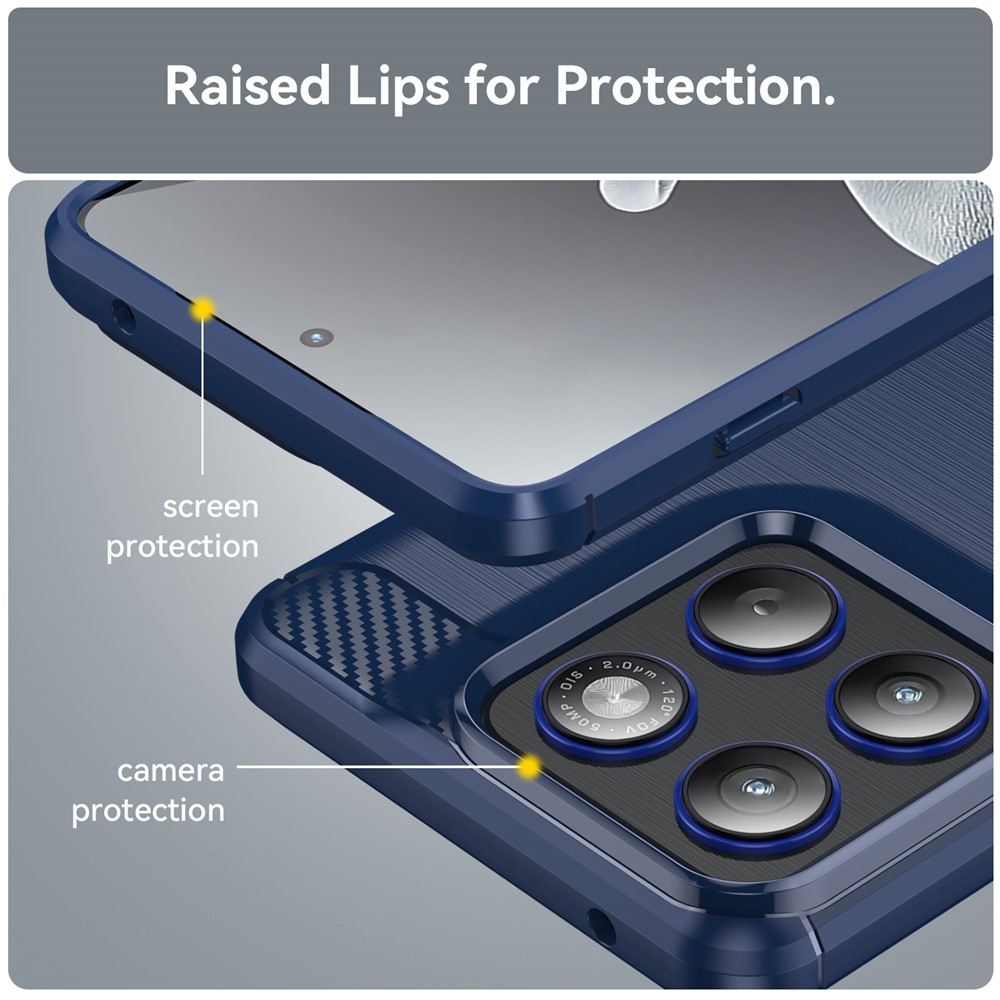 Carbon odolný gelový obal na Motorola Edge 70 5G - modrý