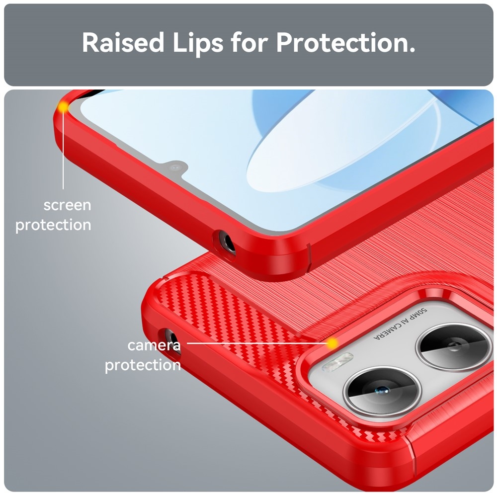 Carbon odolný gelový obal na Motorola Moto G06/G06 Power - červený