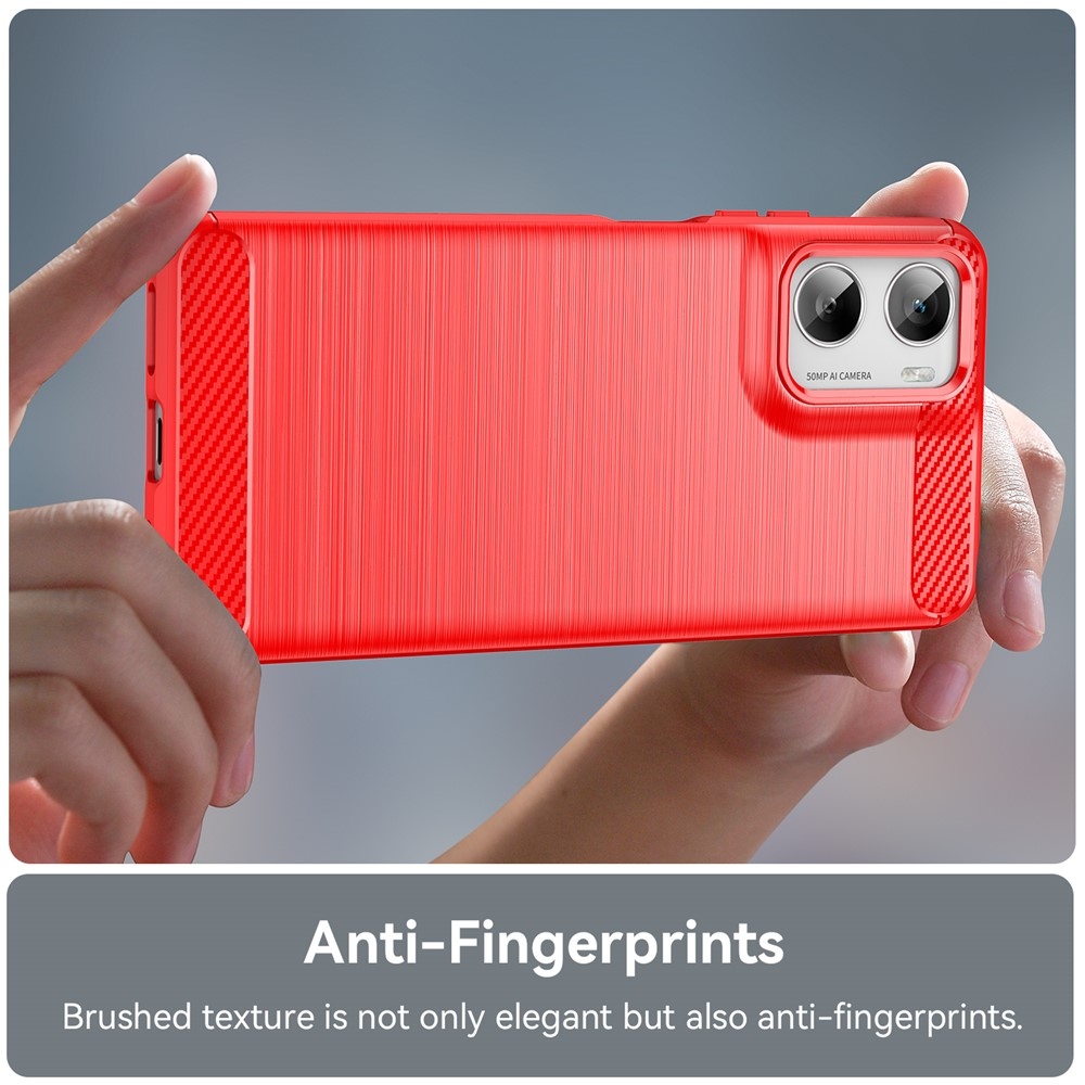 Carbon odolný gelový obal na Motorola Moto G06/G06 Power - červený