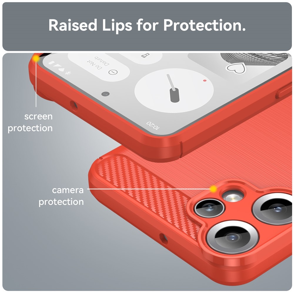 Carbon odolný gelový obal na Nothing CMF Phone 2 Pro - červený