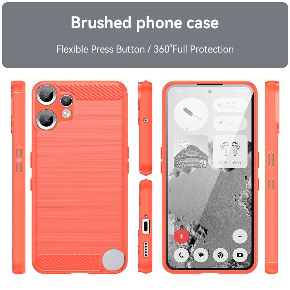 Carbon odolný gelový obal na Nothing CMF Phone 2 Pro - červený