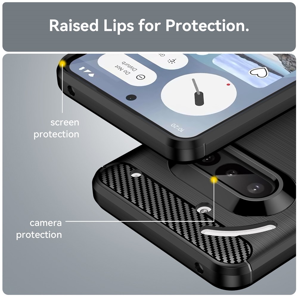 Carbon odolný gelový obal na Nothing Phone (3a) - černý