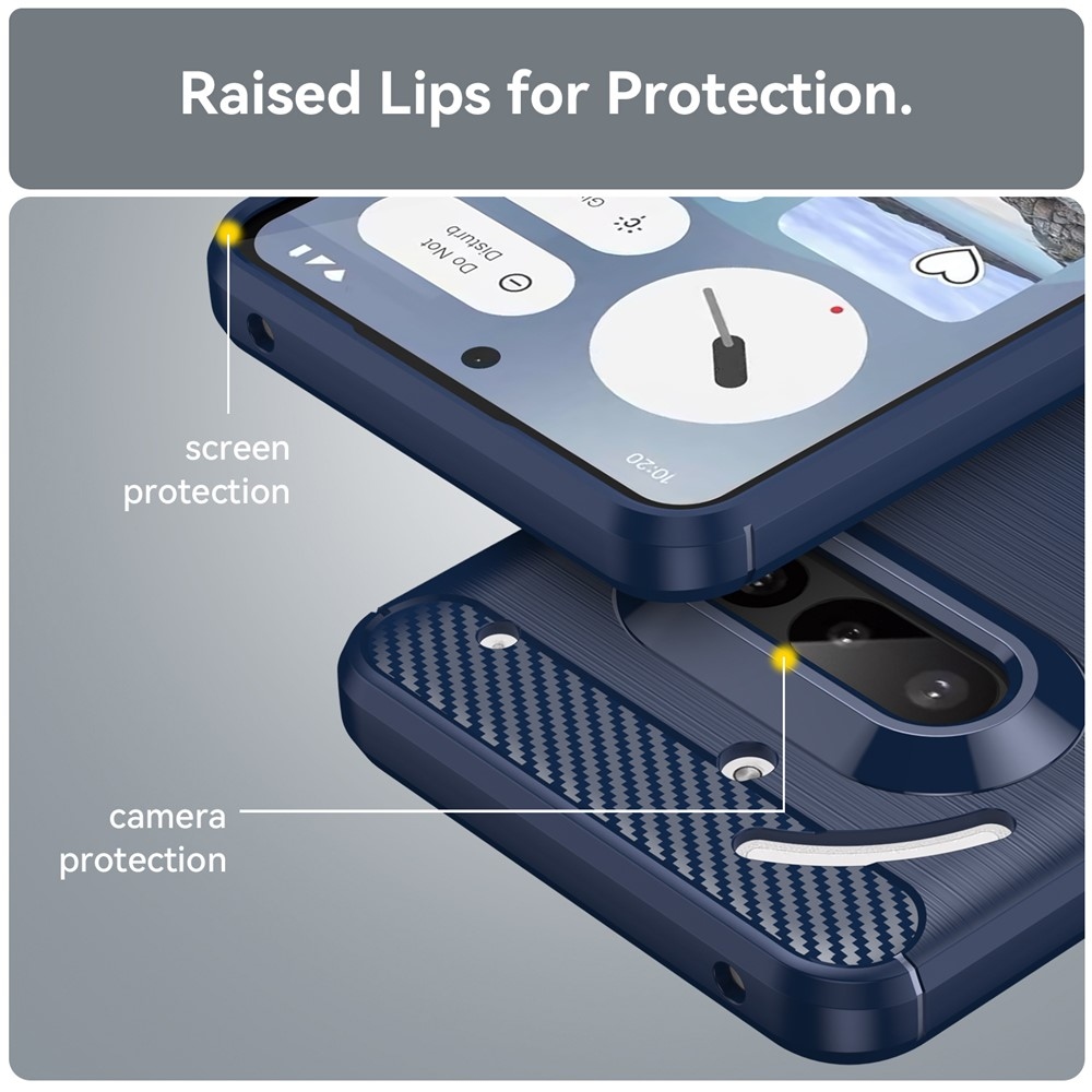 Carbon odolný gelový obal na Nothing Phone (3a) - modrý