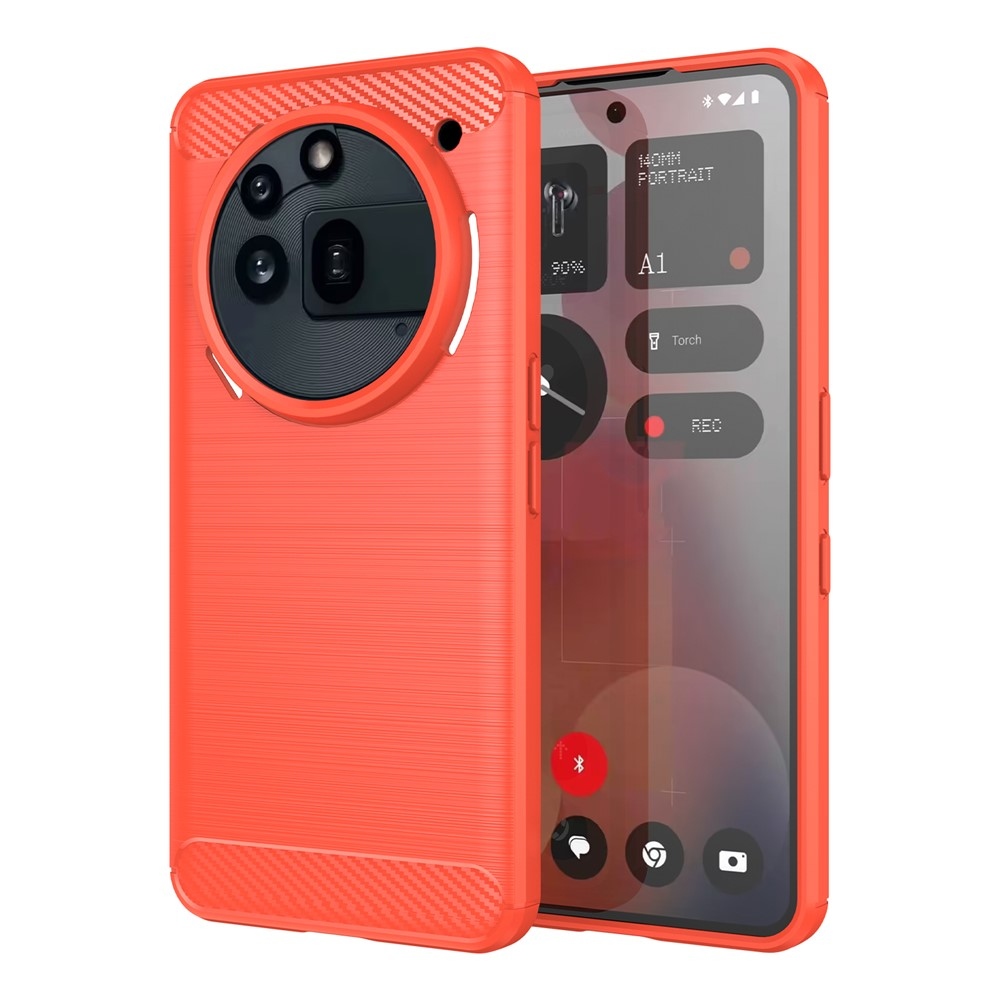 Carbon odolný gelový obal na Nothing Phone (3a) Pro - červený
