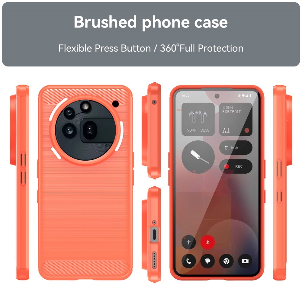Carbon odolný gelový obal na Nothing Phone (3a) Pro - červený