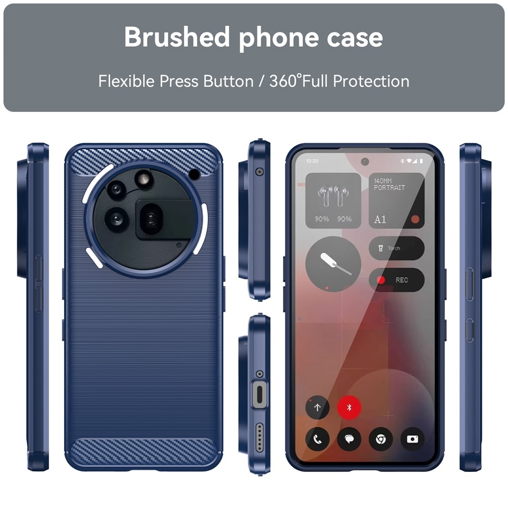 Carbon odolný gelový obal na Nothing Phone (3a) Pro - modrý