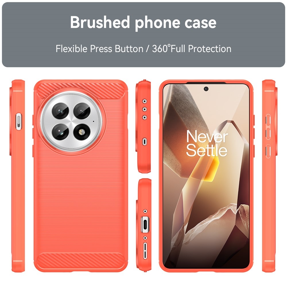 Carbon odolný gelový obal na OnePlus 13 - červený