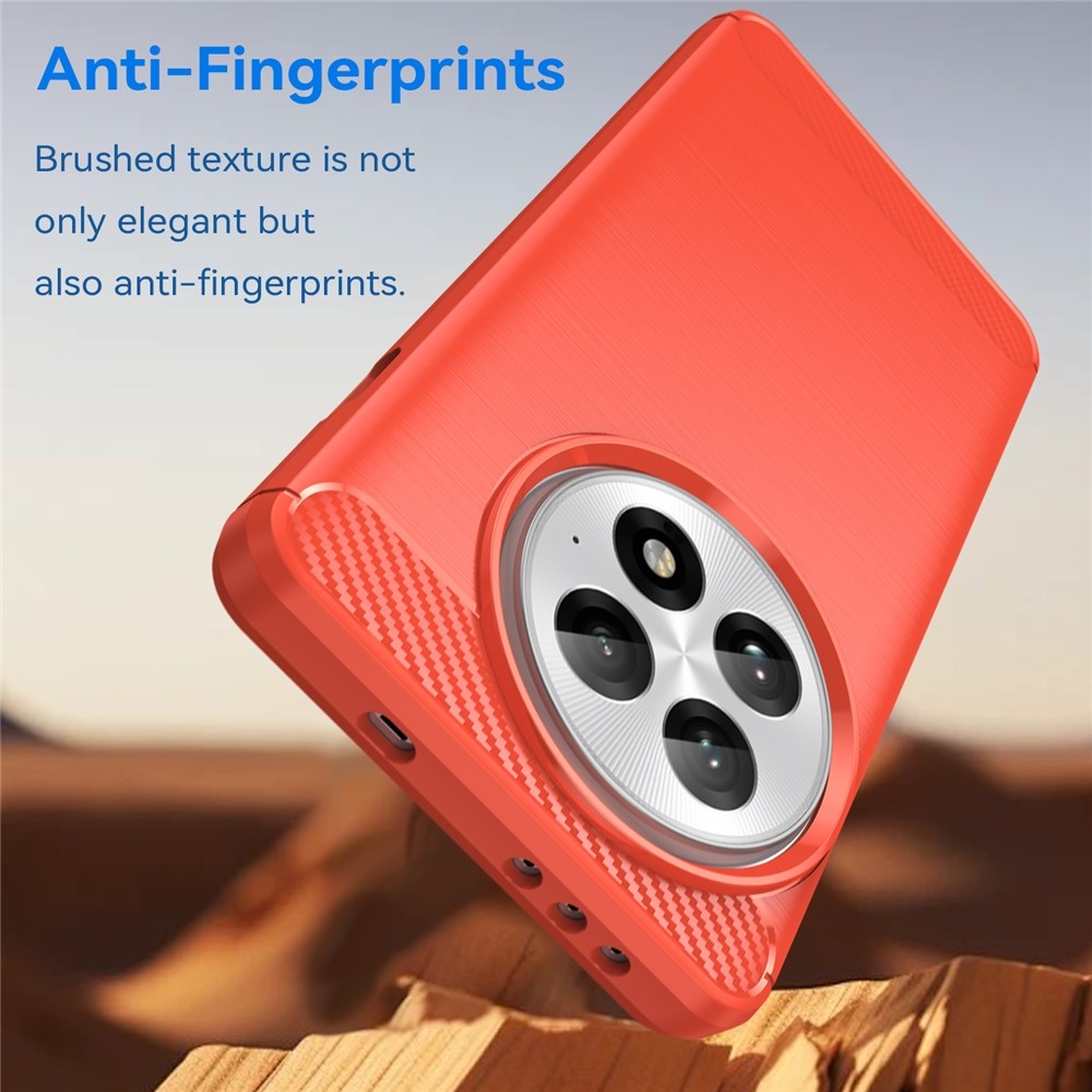 Carbon odolný gelový obal na OnePlus 13 - červený