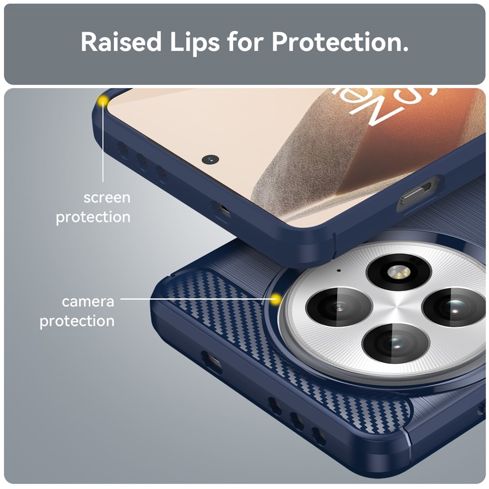 Carbon odolný gelový obal na OnePlus 13 - modrý