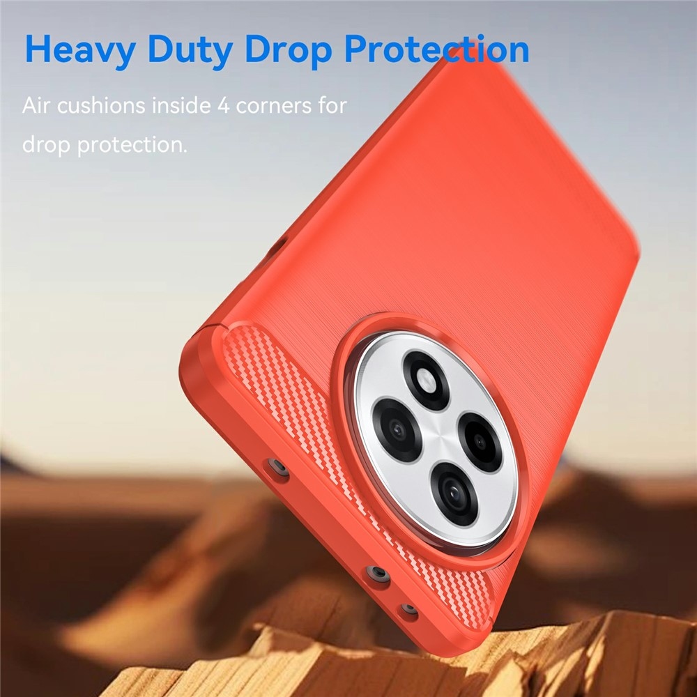 Carbon odolný gelový obal na OnePlus 13R 5G - červený