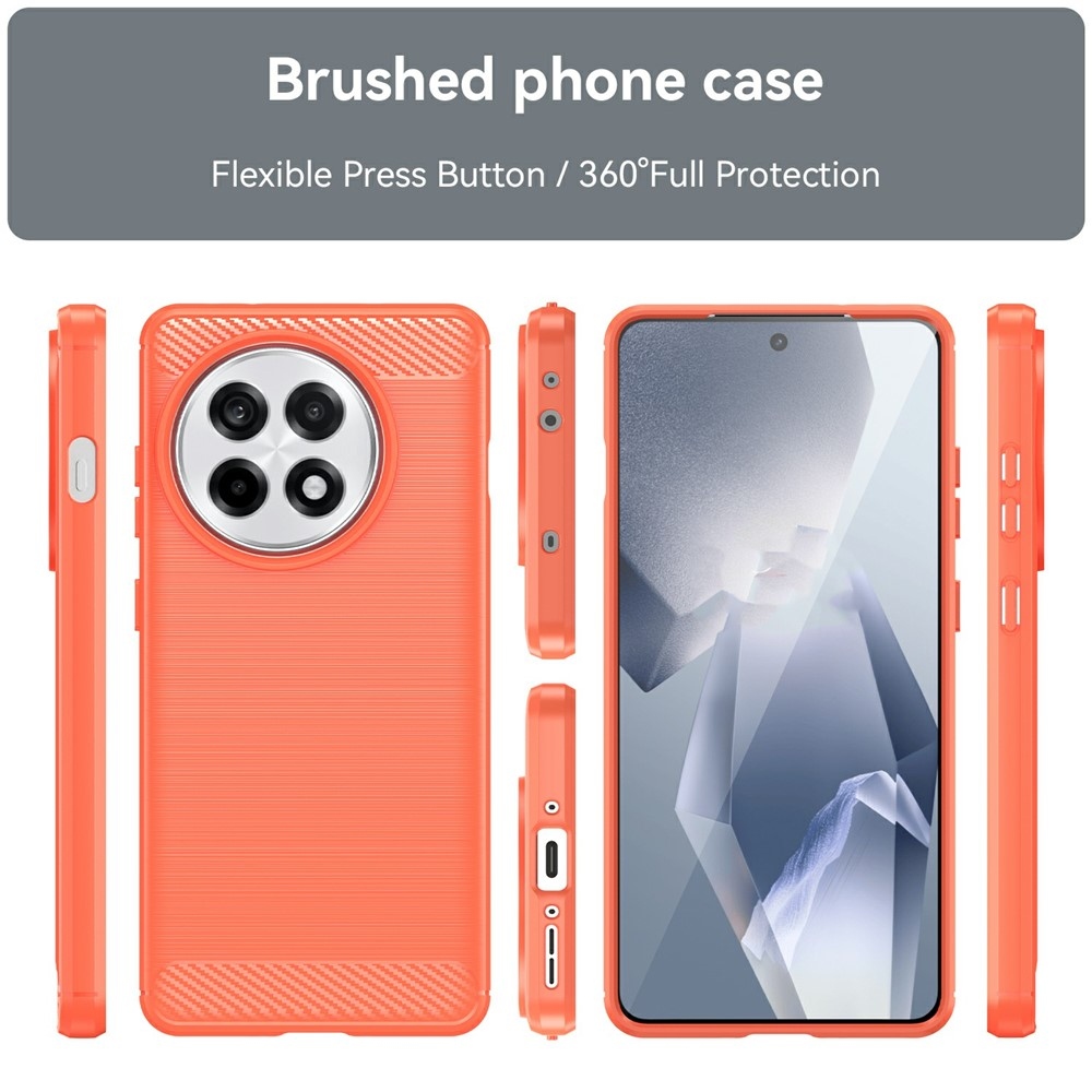 Carbon odolný gelový obal na OnePlus 13R 5G - červený