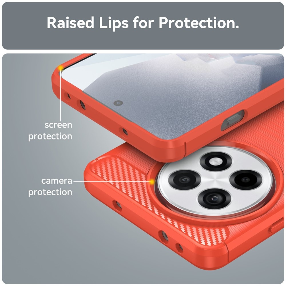 Carbon odolný gelový obal na OnePlus 13R 5G - červený