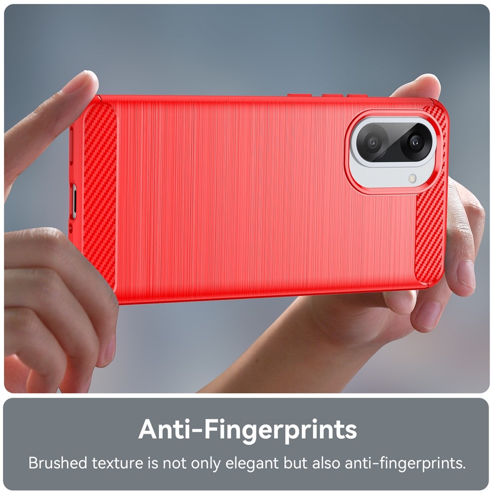 Carbon odolný gelový obal na OnePlus Nord CE5 5G - červený