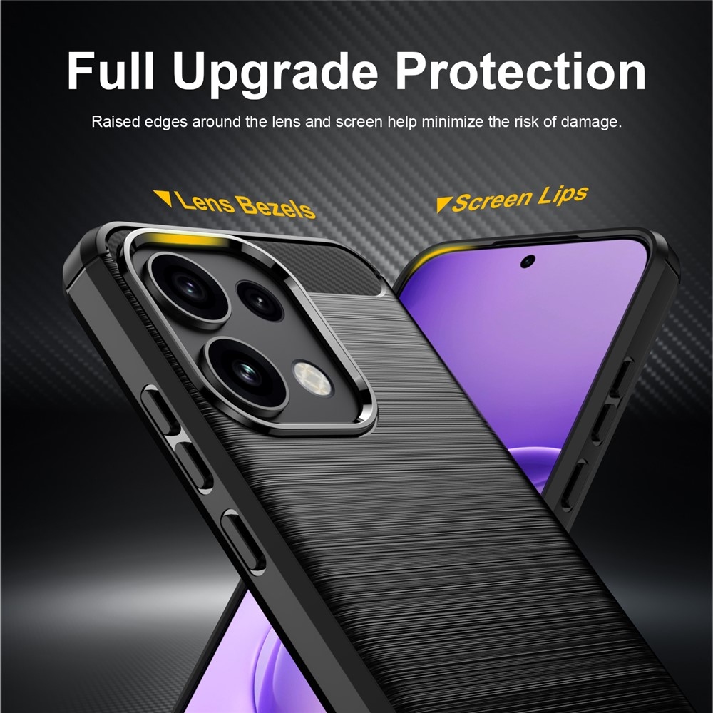 Carbon odolný gelový obal na Oppo Reno 16 FS 5G - černý