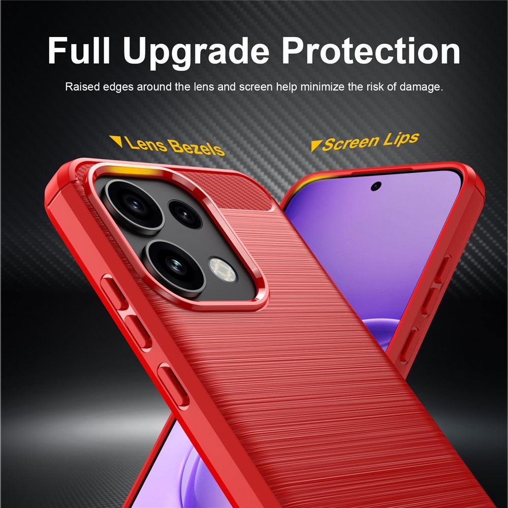Carbon odolný gelový obal na Oppo Reno 16 FS 5G - červený