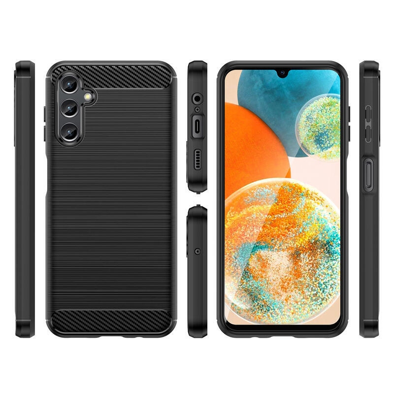 Carbon odolný gelový obal na Samsung Galaxy A14 4G/5G - černý