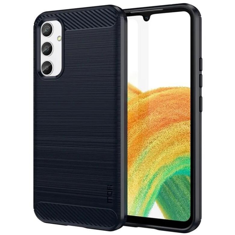Carbon odolný gelový obal na Samsung Galaxy A34 5G - modrý