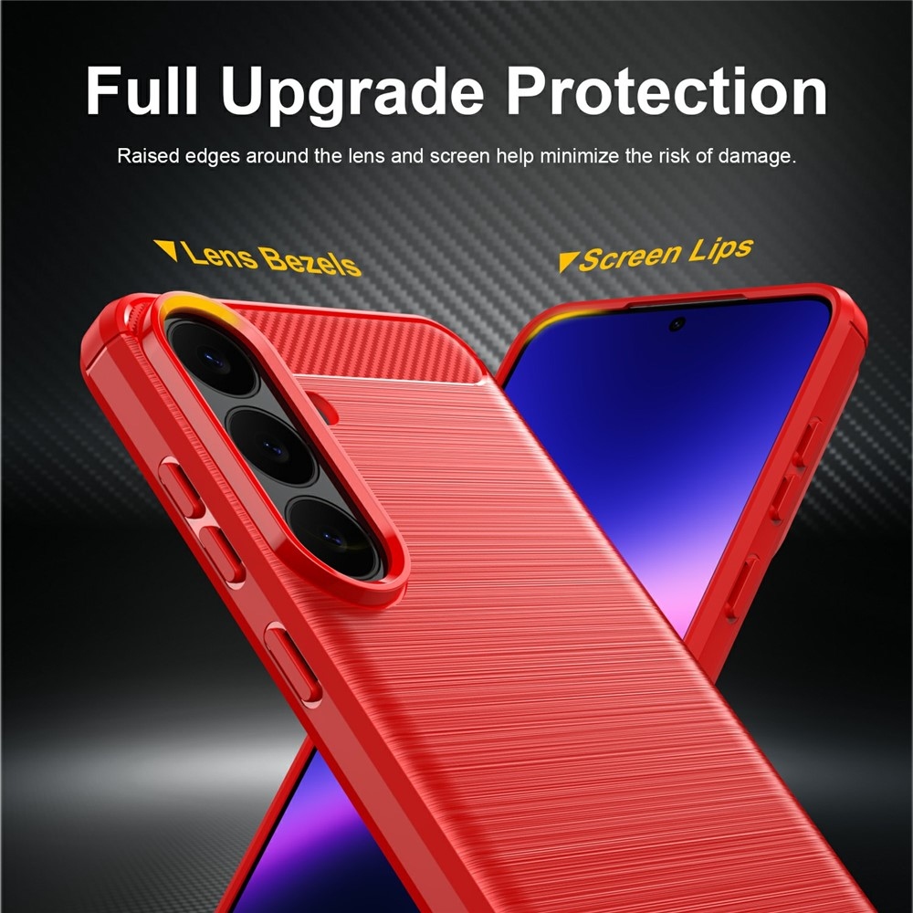 Carbon odolný gelový obal na Samsung Galaxy S26 FE - červený