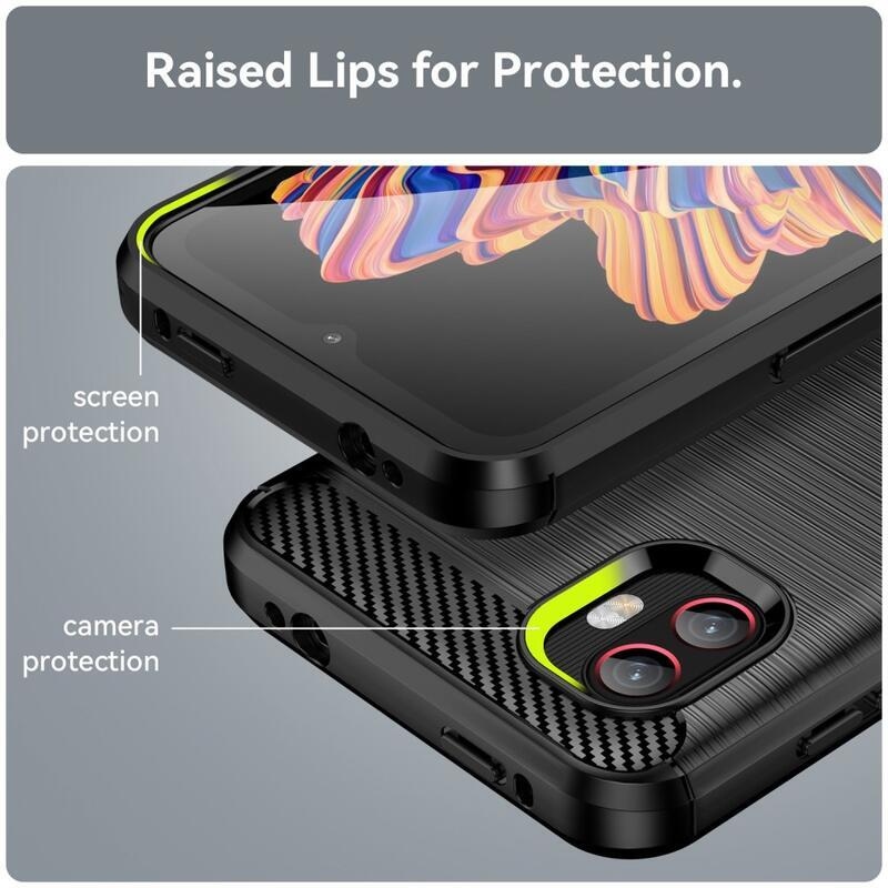Carbon odolný gelový obal na Samsung Galaxy Xcover 6 Pro - černý