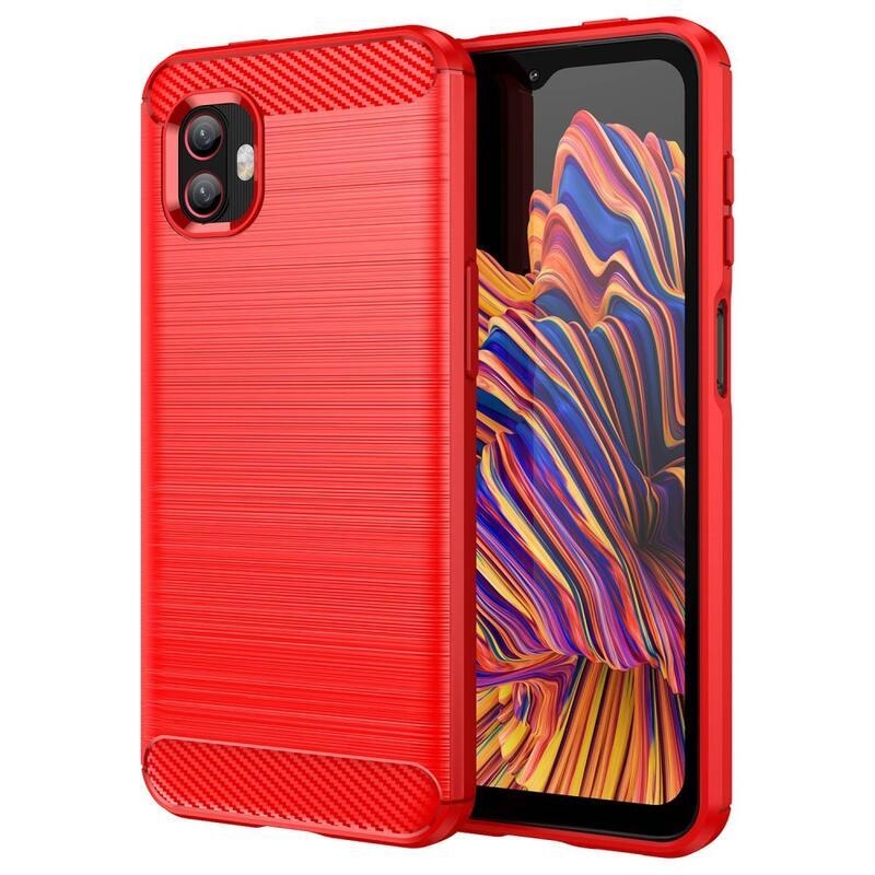 Carbon odolný gelový obal na Samsung Galaxy Xcover 6 Pro - červený