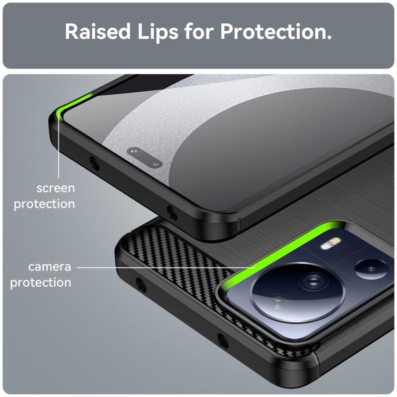 Carbon odolný gelový obal na Xiaomi 13 Lite - černý