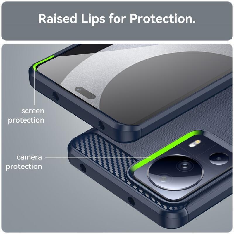 Carbon odolný gelový obal na Xiaomi 13 Lite - modrý
