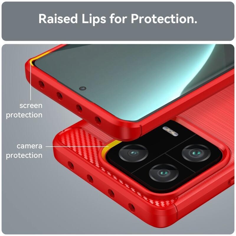Carbon odolný gelový obal na Xiaomi 13 Pro - červený