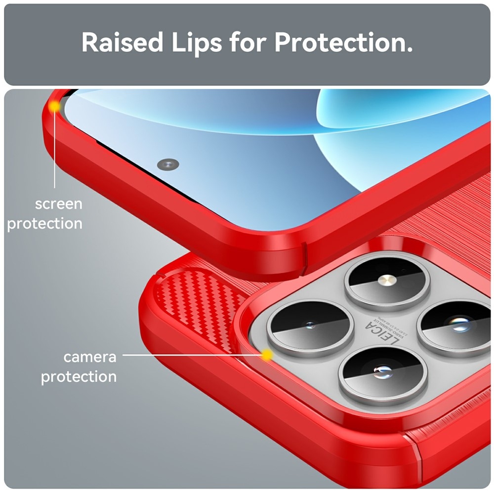 Carbon odolný gelový obal na Xiaomi 17 - červený