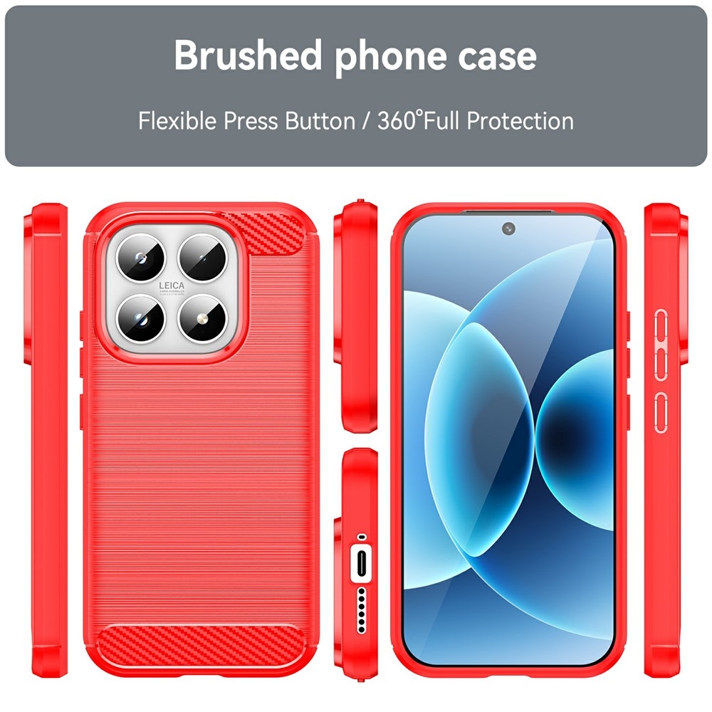 Carbon odolný gelový obal na Xiaomi 17 - červený