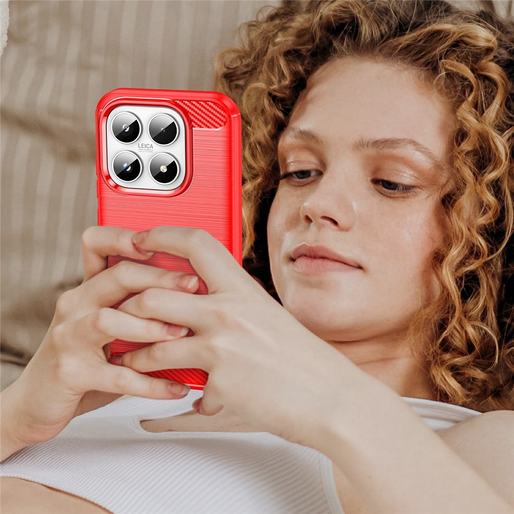 Carbon odolný gelový obal na Xiaomi 17 - červený