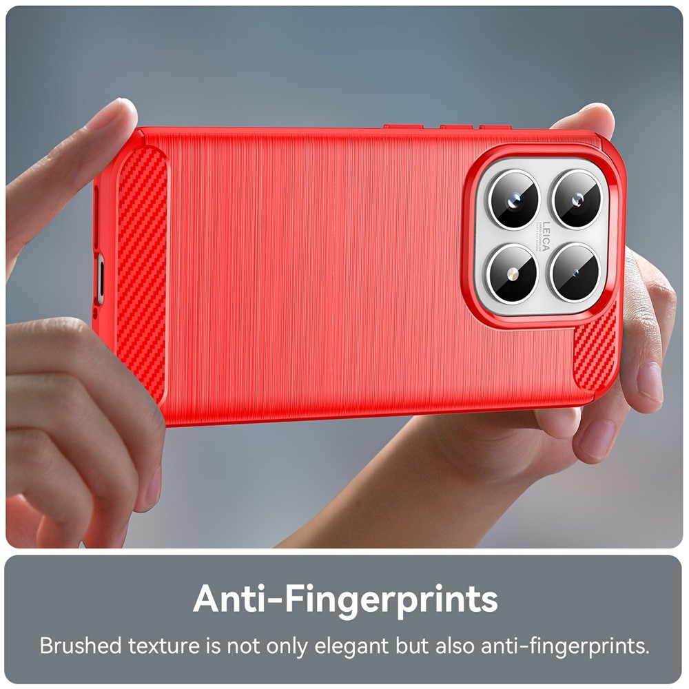 Carbon odolný gelový obal na Xiaomi 17 - červený