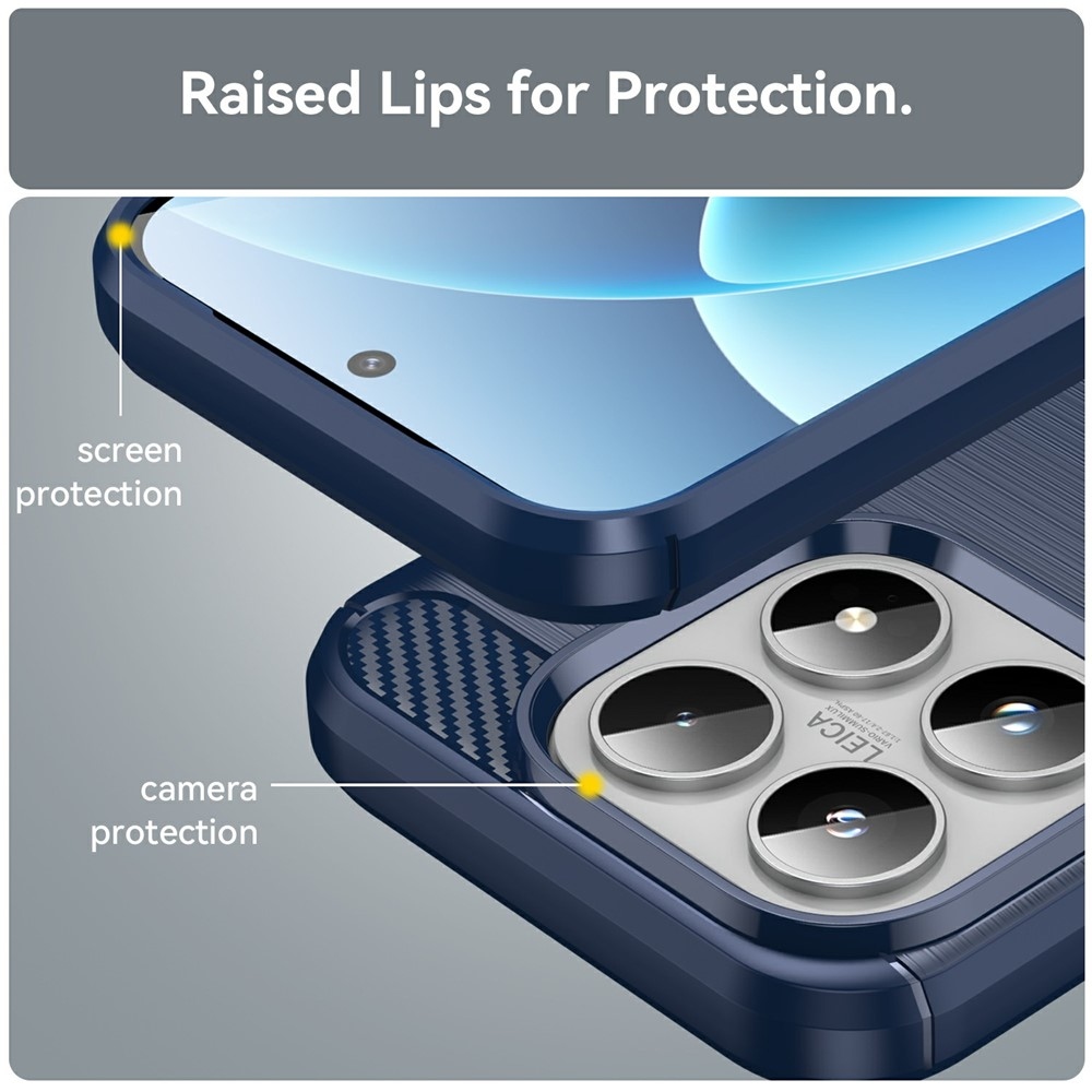 Carbon odolný gelový obal na Xiaomi 17 - modrý