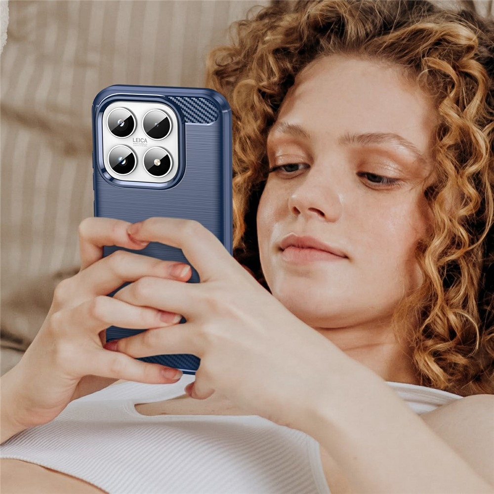 Carbon odolný gelový obal na Xiaomi 17 - modrý