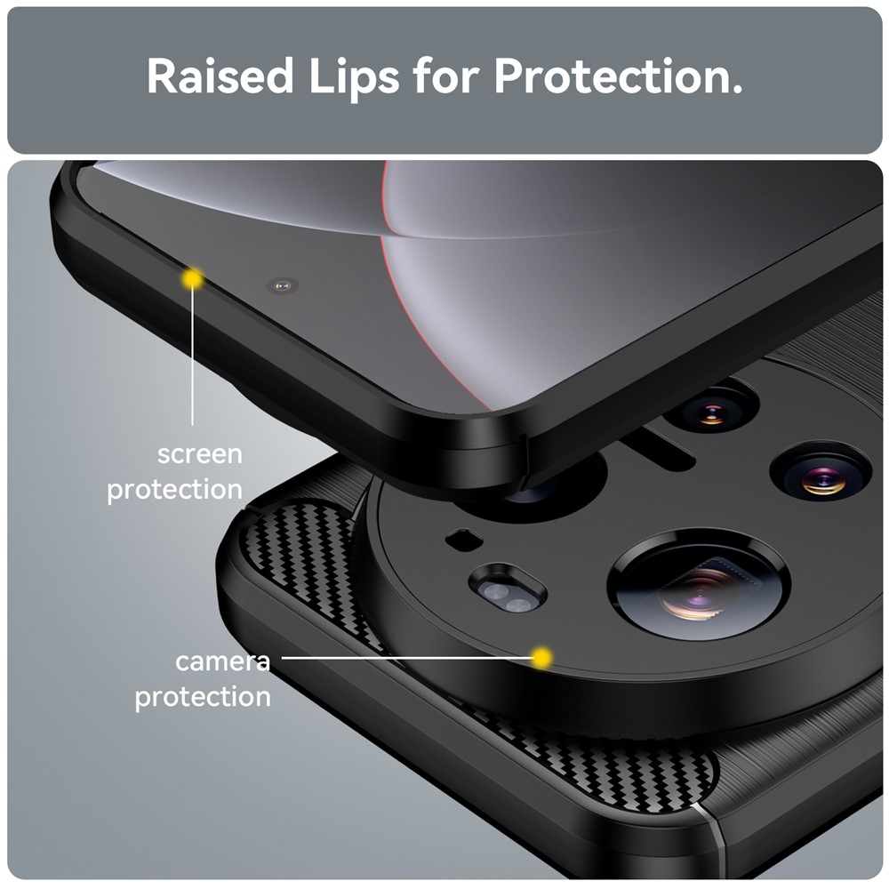 Carbon odolný gelový obal na Xiaomi 17 Ultra - černý