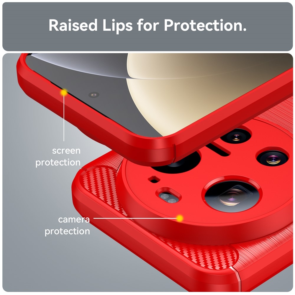 Carbon odolný gelový obal na Xiaomi 17 Ultra - červený