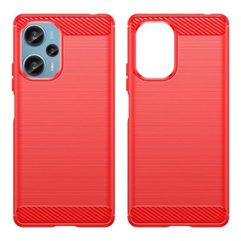 Carbon odolný gelový obal na Xiaomi Poco F5 - červený
