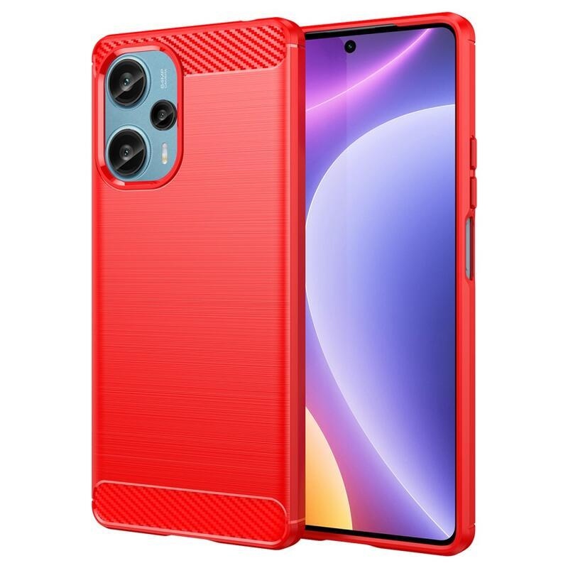 Carbon odolný gelový obal na Xiaomi Poco F5 - červený