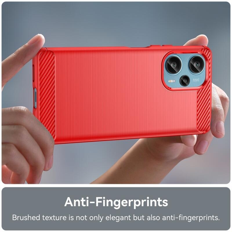 Carbon odolný gelový obal na Xiaomi Poco F5 - červený