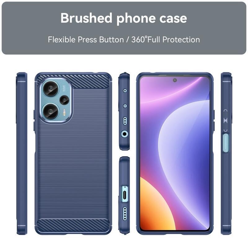 Carbon odolný gelový obal na Xiaomi Poco F5 - modrý