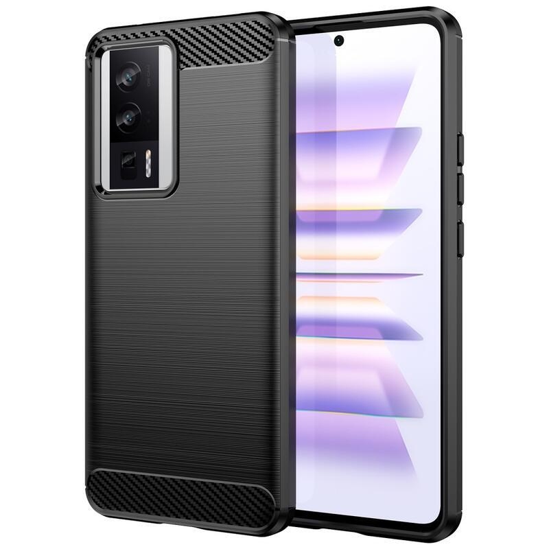 Carbon odolný gelový obal na Xiaomi Poco F5 Pro - černý