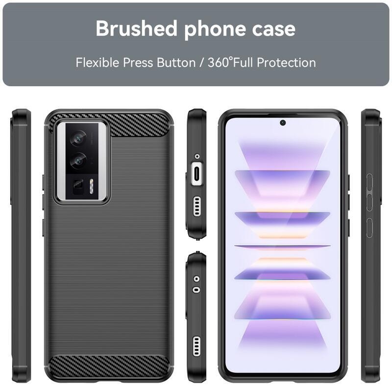 Carbon odolný gelový obal na Xiaomi Poco F5 Pro - černý