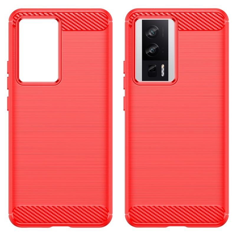 Carbon odolný gelový obal na Xiaomi Poco F5 Pro - červený