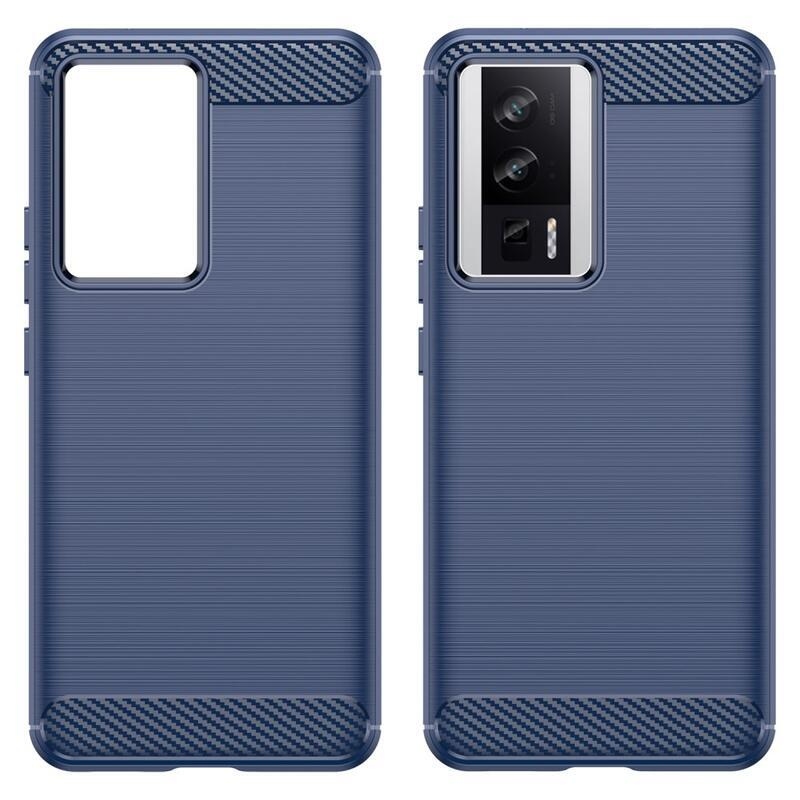 Carbon odolný gelový obal na Xiaomi Poco F5 Pro - modrý