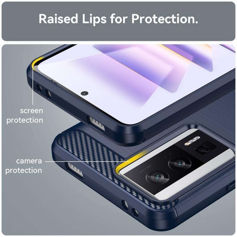Carbon odolný gelový obal na Xiaomi Poco F5 Pro - modrý