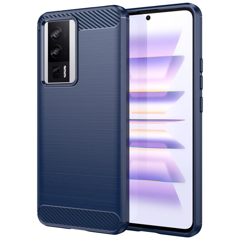Carbon odolný gelový obal na Xiaomi Poco F5 Pro - modrý