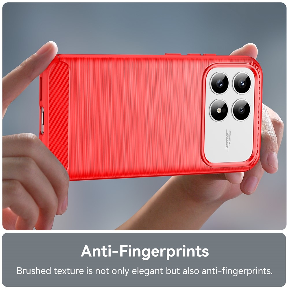 Carbon odolný gelový obal na Xiaomi Poco F8 Pro 5G - červený