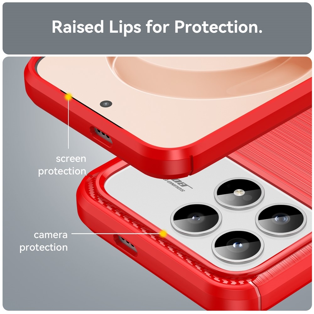 Carbon odolný gelový obal na Xiaomi Poco F8 Pro 5G - červený