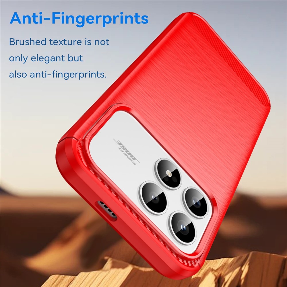 Carbon odolný gelový obal na Xiaomi Poco F8 Pro 5G - červený