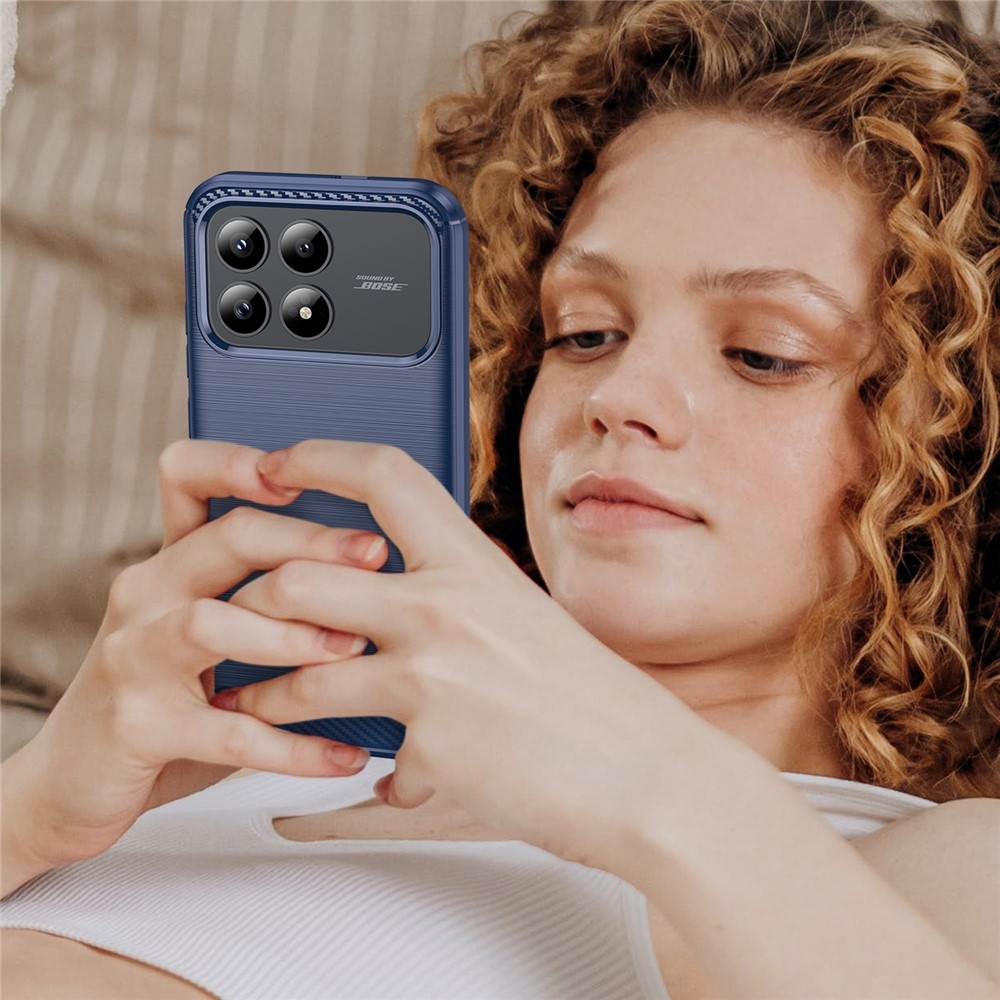 Carbon odolný gelový obal na Xiaomi Poco F8 Pro 5G - modrý