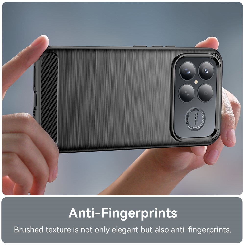 Carbon odolný gelový obal na Xiaomi Poco F8 Ultra 5G - černý